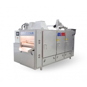 OS - 195 paletli kavurma makinesi hafif endüstriyel uygulamalar için tek kademeli brülör ile çalışan kompakt boyutlu bir elektrikli kuruyemiş pişirme makinesi..